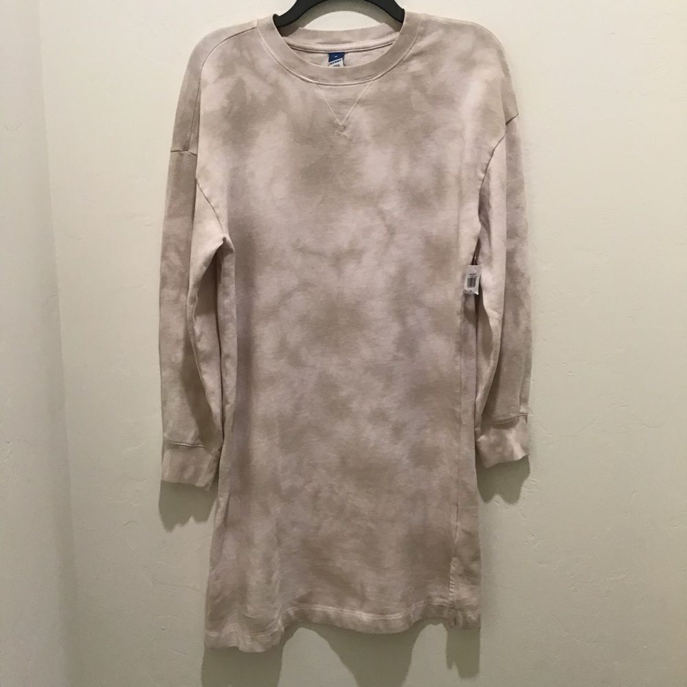 Old navy womens tie dye sweater dress, tan, NWT, medium